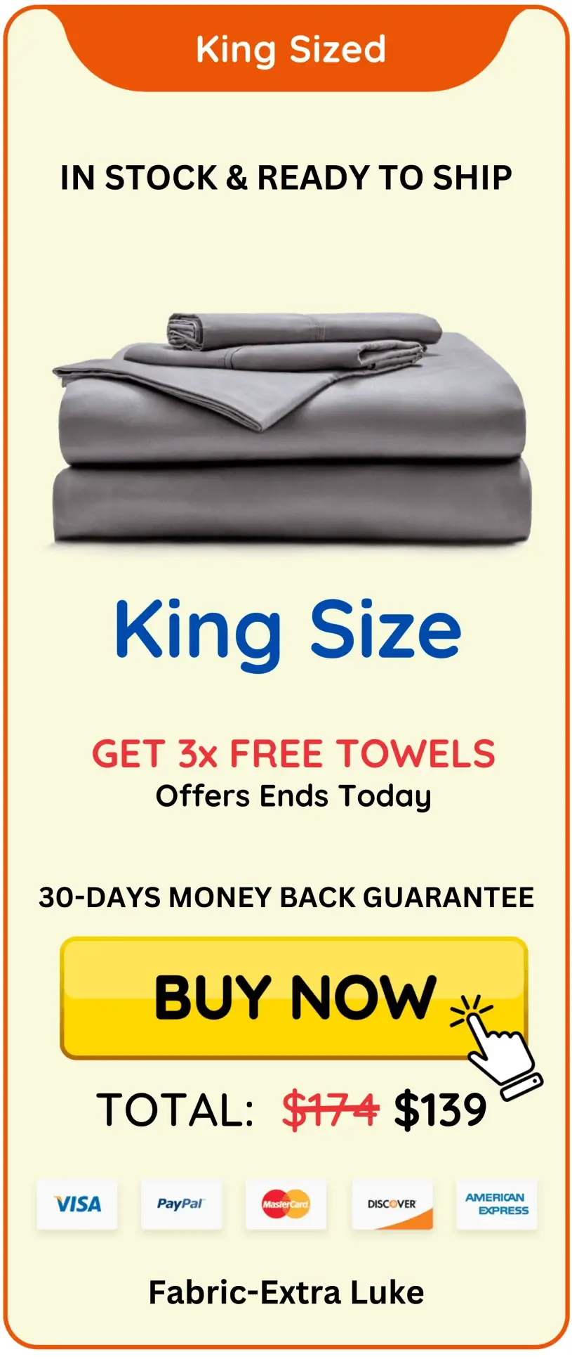 King Size Miracle Sheets set with special pricing, free towels, and money-back guarantee